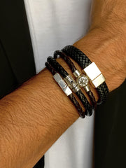Bracelet cuir véritable et Argent 925 - Maison Di Giorgio