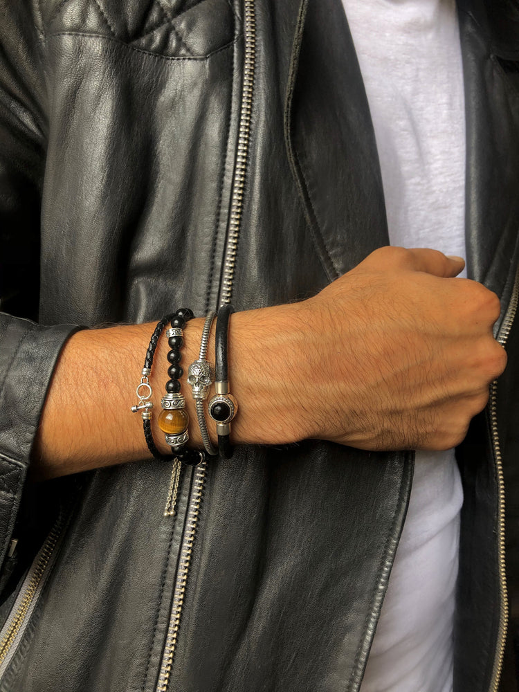 Bracelet cuir véritable et Argent 925 - Maison Di Giorgio