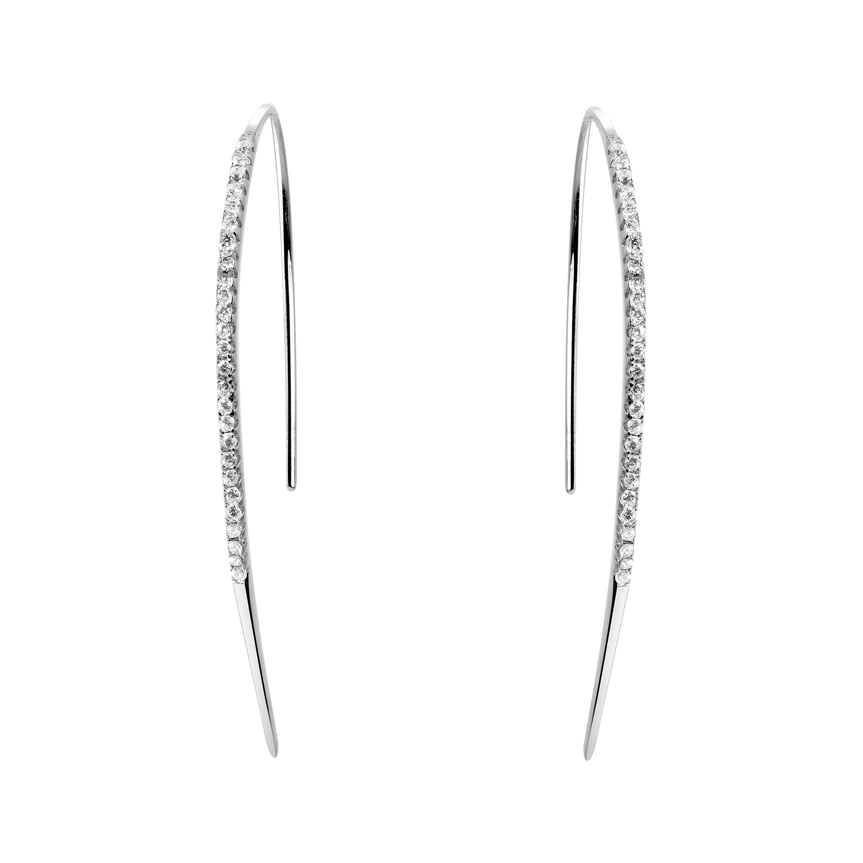 Boucles d'oreilles en Argent 925 plaqué Rhodium assemblées d'Oxyde de zirconium - Maison Di Giorgio