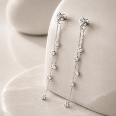Boucles d'oreilles Argentées assemblées d'Oxyde de zirconium - Maison Di Giorgio
