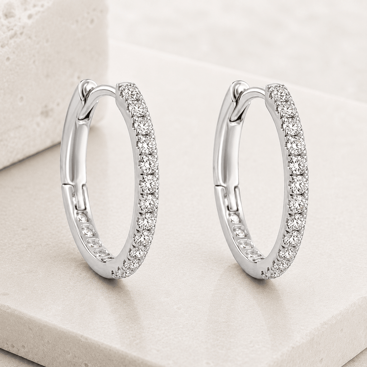 Boucles d'oreilles Argentées assemblées d'Oxyde de zirconium - Maison Di Giorgio