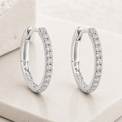 Boucles d'oreilles Argentées assemblées d'Oxyde de zirconium - Maison Di Giorgio