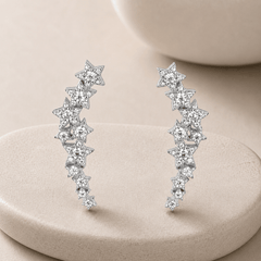 Boucles d'oreilles Argentées assemblées d'Oxyde de zirconium - Maison Di Giorgio