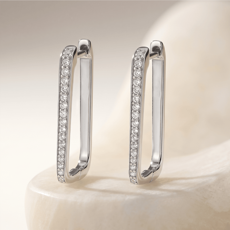 Boucles d'oreilles Argentées assemblées d'Oxyde de zirconium - Maison Di Giorgio