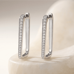 Boucles d'oreilles Argentées assemblées d'Oxyde de zirconium - Maison Di Giorgio