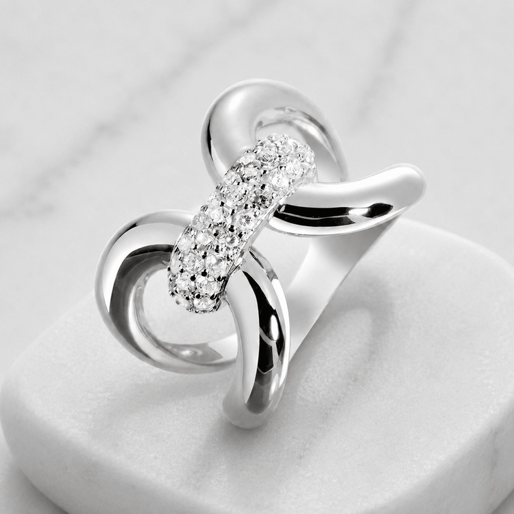 Bague Argentée assemblée d'Oxyde de zirconium - Maison Di Giorgio