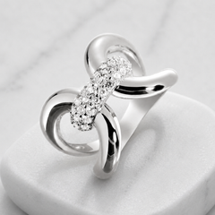 Bague Argentée assemblée d'Oxyde de zirconium