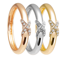 Composition de bagues en Argent 925 plaqué Rhodium et Or jaune 18k assemblées d'oxyde de zirconium - Maison Di Giorgio