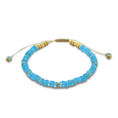 Bracelet perles doré Or jaune 18k assemblé d'Apatite - Maison Di Giorgio