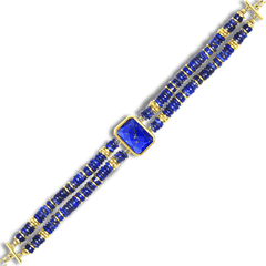 Bracelet doré Or jaune 18k, Lapis-lazuli - Maison Di Giorgio