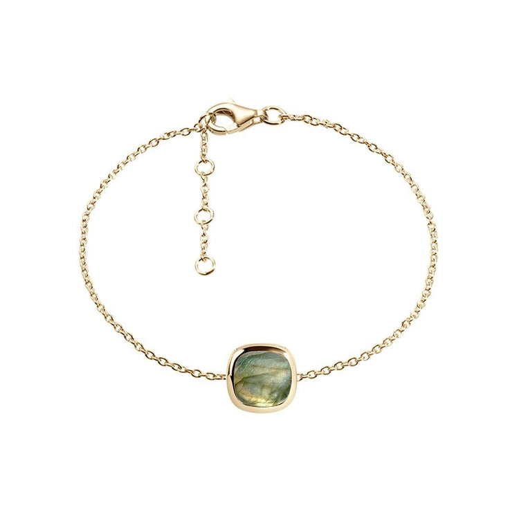 Bracelet en Argent 925 doré Or jaune 18k assemblé de Labradorite - Maison Di Giorgio