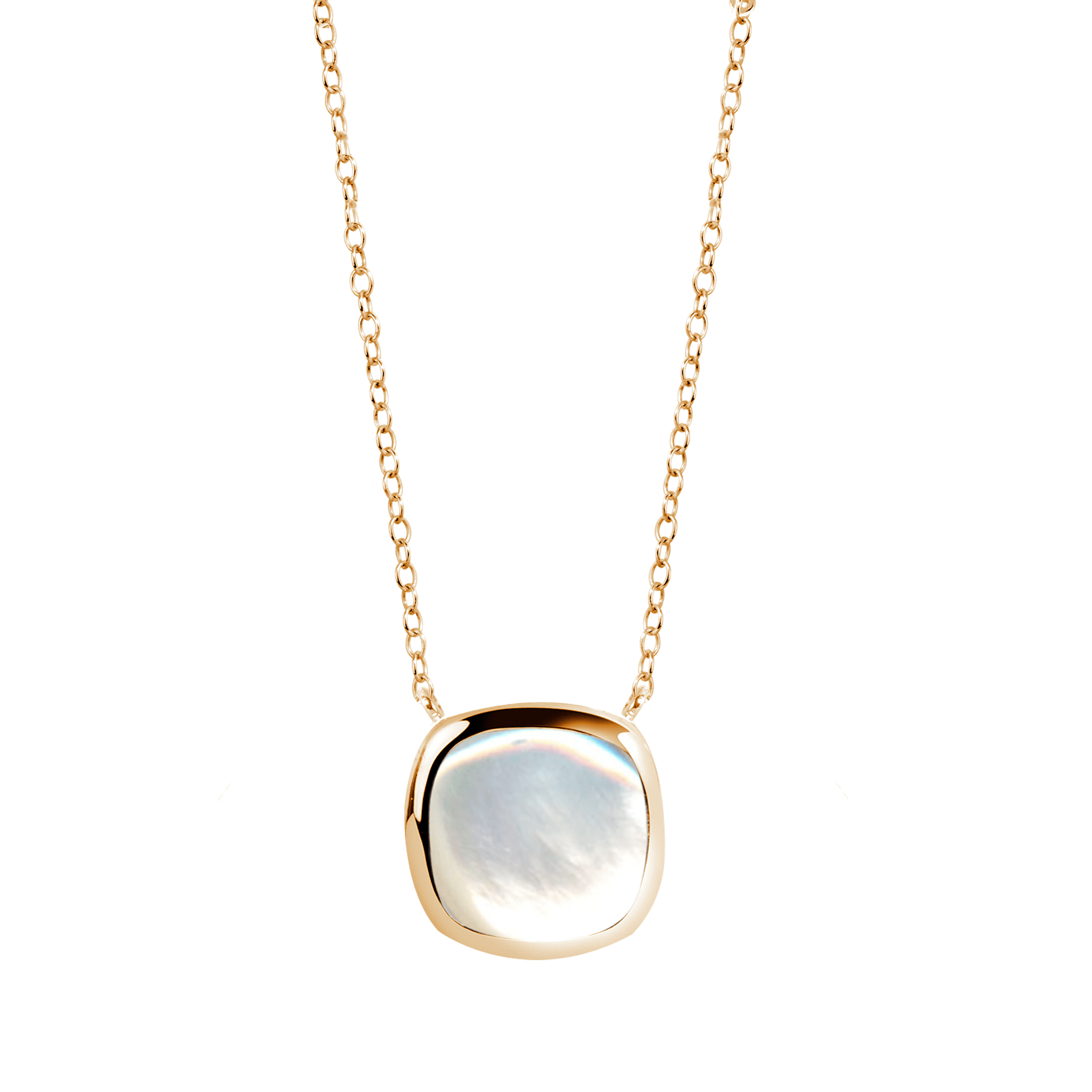 Collier en Argent 925 doré Or jaune 18k assemblé de Pierre de lune - Maison Di Giorgio