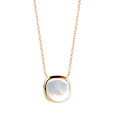 Collier en Argent 925 doré Or jaune 18k assemblé de Pierre de lune - Maison Di Giorgio