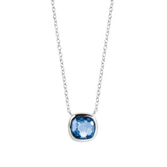 Collier en Argent 925 plaqué Rhodium assemblé de Quartz bleu - Maison Di Giorgio
