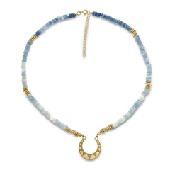 Collier perles doré Or jaune 18k assemblé d'opale - Maison Di Giorgio