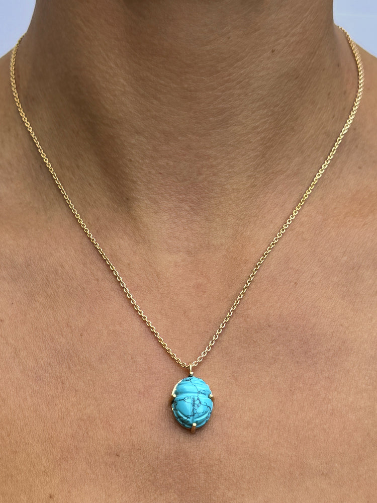 Collier doré Or jaune 18k, Turquoise - Maison Di Giorgio