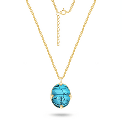 Collier doré Or jaune 18k, Turquoise - Maison Di Giorgio