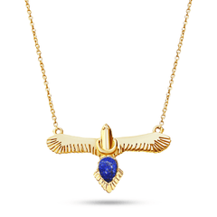 Collier doré Or jaune 18k assemblé de Lapis - lazuli - Maison Di Giorgio