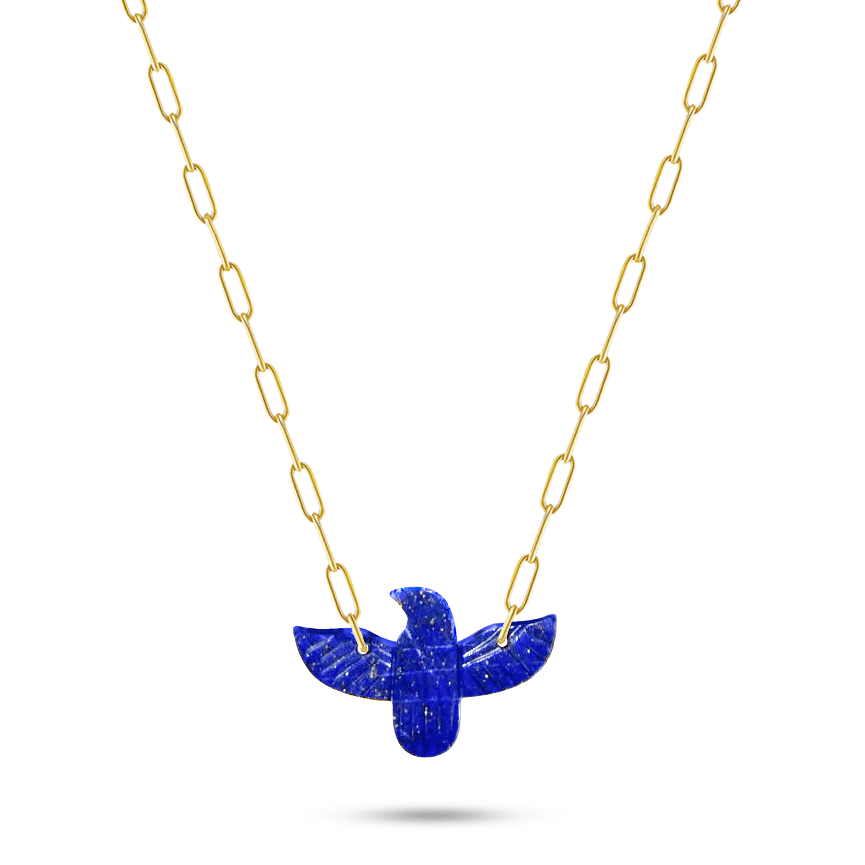 Collier doré Or jaune 18k assemblé de lapis - lazuli - Maison Di Giorgio