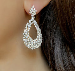 Boucles d'oreilles en Argent 925 plaqué Rhodium assemblées d'Oxyde de zirconium - Maison Di Giorgio