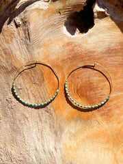 Boucles d'oreilles dorées Or jaune 18k assemblées d'Amazonite - Maison Di Giorgio