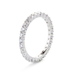 Bague en Argent 925 plaqué Rhodium assemblée d'oxyde de zirconium - Maison Di Giorgio