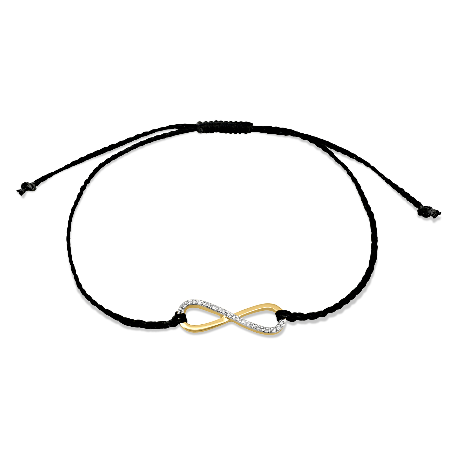 Bracelet cordon et Or jaune 9k assemblé de Diamant HSI - Maison Di Giorgio