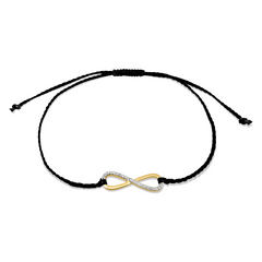 Bracelet cordon et Or jaune 9k assemblé de Diamant HSI - Maison Di Giorgio