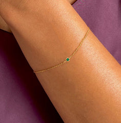 Bracelet en Or jaune 9k assemblé de Émeraude - Maison Di Giorgio