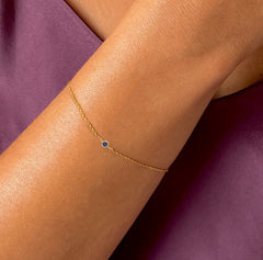 Bracelet en Or jaune 9k assemblé de Saphir bleu - Maison Di Giorgio