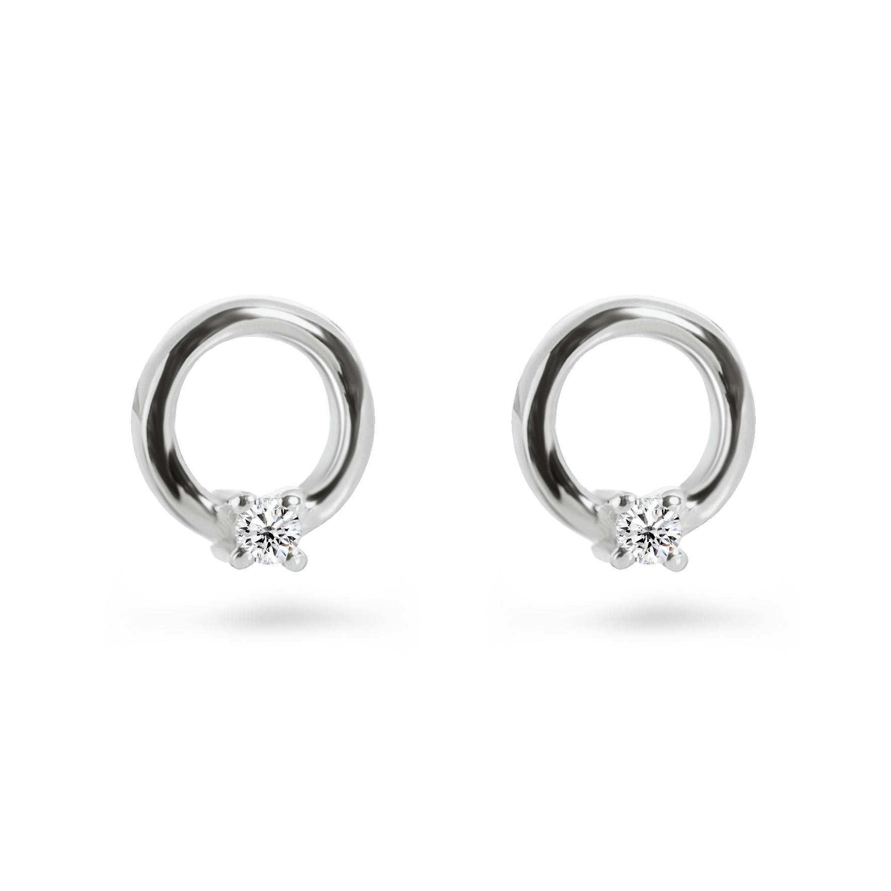 Boucles d'oreilles en Or blanc 9k assemblées de Diamant HSI - Maison Di Giorgio