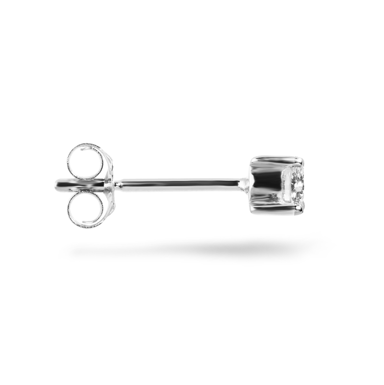 Boucles d'oreilles en Or blanc 9k assemblées de Diamant HSI - Maison Di Giorgio