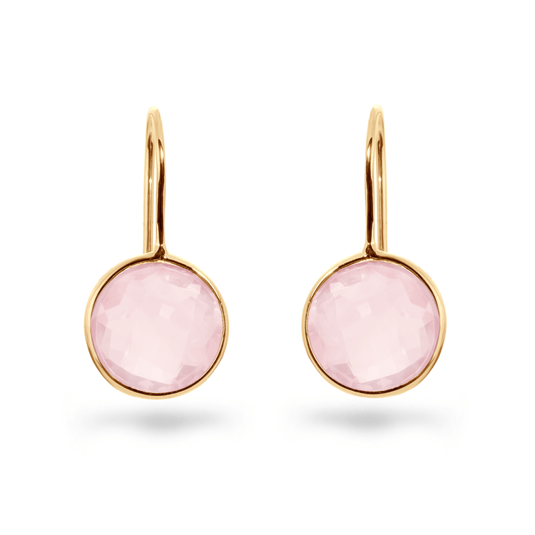 Boucle d'oreille - Or rose 9k, Calcédoine - Maison Di Giorgio
