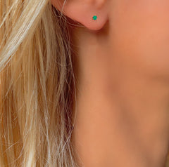 Boucles d'oreilles en Or jaune 9k assemblées d'Émeraude - Maison Di Giorgio