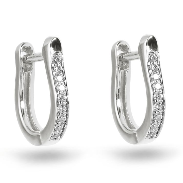 Boucles d'oreilles en Or blanc 9k assemblées de Diamant HSI - Maison Di Giorgio