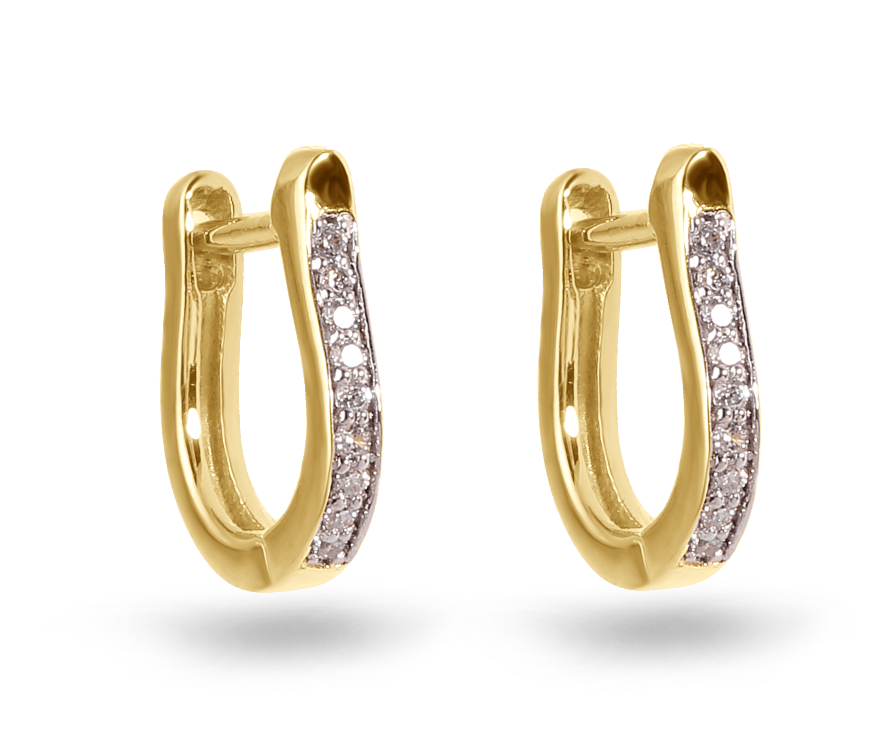 Boucles d'oreilles en Or jaune 9k assemblées de Diamant HSI - Maison Di Giorgio