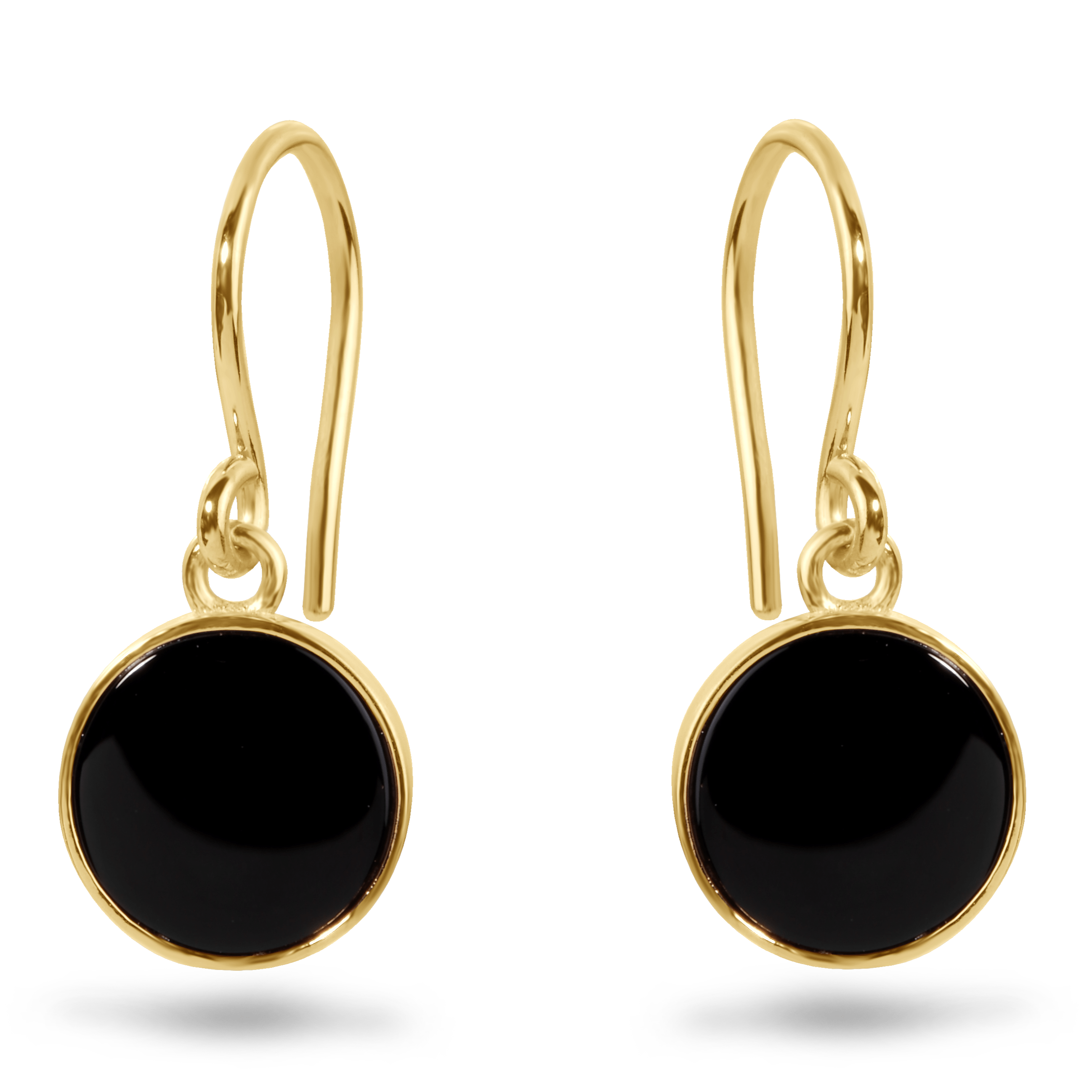 Boucles d'oreilles en Or jaune 9k assemblées de Onyx noir - Maison Di Giorgio