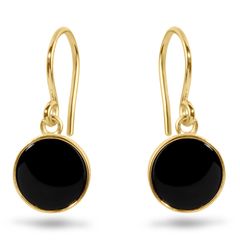 Boucles d'oreilles en Or jaune 9k assemblées de Onyx noir - Maison Di Giorgio