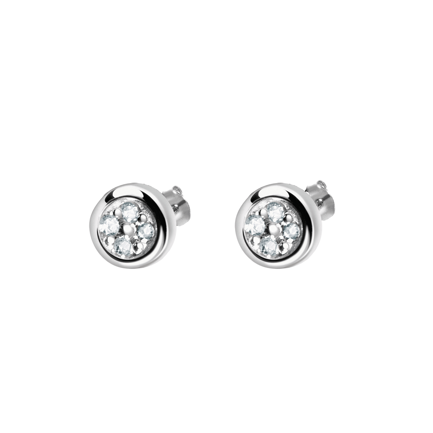 Boucles d'oreilles en Or blanc 9k assemblées de Diamant HSI - Maison Di Giorgio