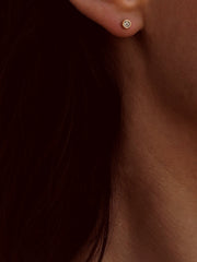 Boucles d'oreilles en Or blanc 9k assemblées de Diamant HSI - Maison Di Giorgio