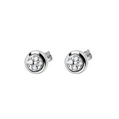 Boucles d'oreilles en Or blanc 9k assemblées de Diamant HSI - Maison Di Giorgio