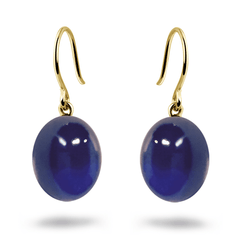 Boucles d'oreilles en Or jaune 9k assemblées de Quartz tanzanite - Maison Di Giorgio