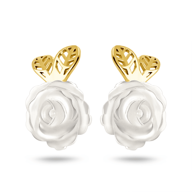 Boucles d'oreilles en Or jaune 9k assemblées de Nacre - Maison Di Giorgio