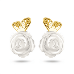Boucles d'oreilles en Or jaune 9k assemblées de Nacre - Maison Di Giorgio