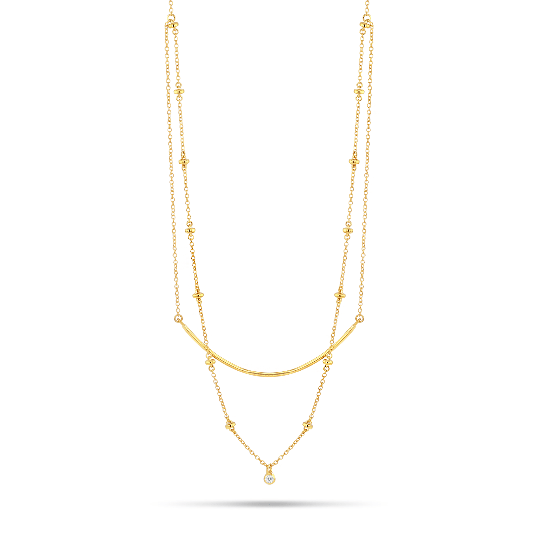 Collier en Or jaune 9k assemblé de Topaze blanche - Maison Di Giorgio