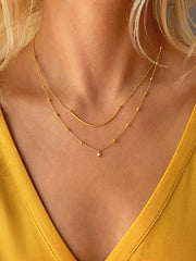Collier en Or jaune 9k assemblé de Topaze blanche - Maison Di Giorgio