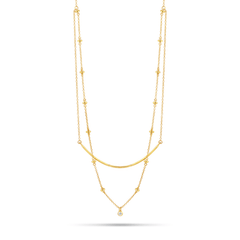 Collier en Or jaune 9k assemblé de Topaze blanche - Maison Di Giorgio