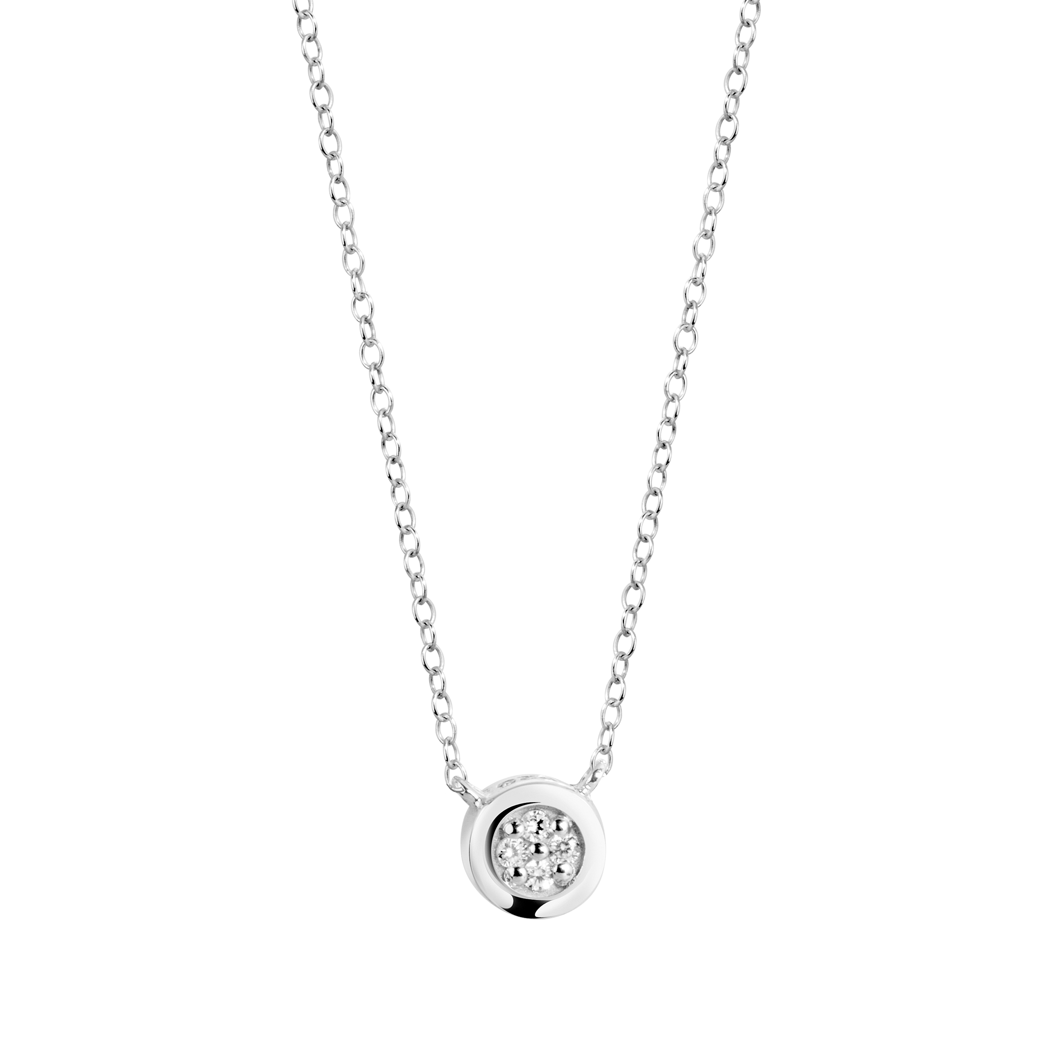 Collier en Or blanc 9k assemblé de Diamant HSI - Maison Di Giorgio