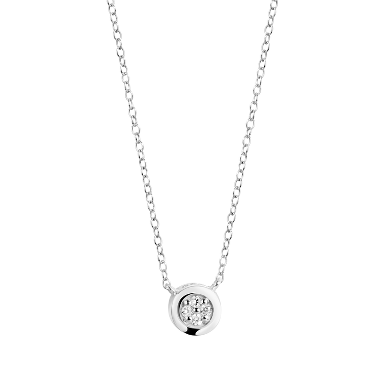 Collier en Or blanc 9k assemblé de Diamant HSI - Maison Di Giorgio