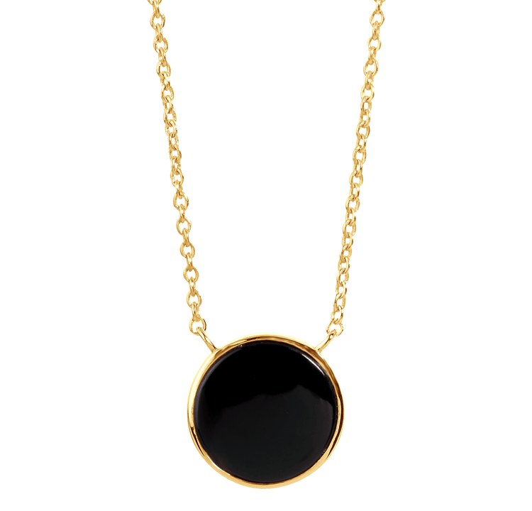 Collier en Or jaune 9k assemblé d'Onyx noir - Maison Di Giorgio